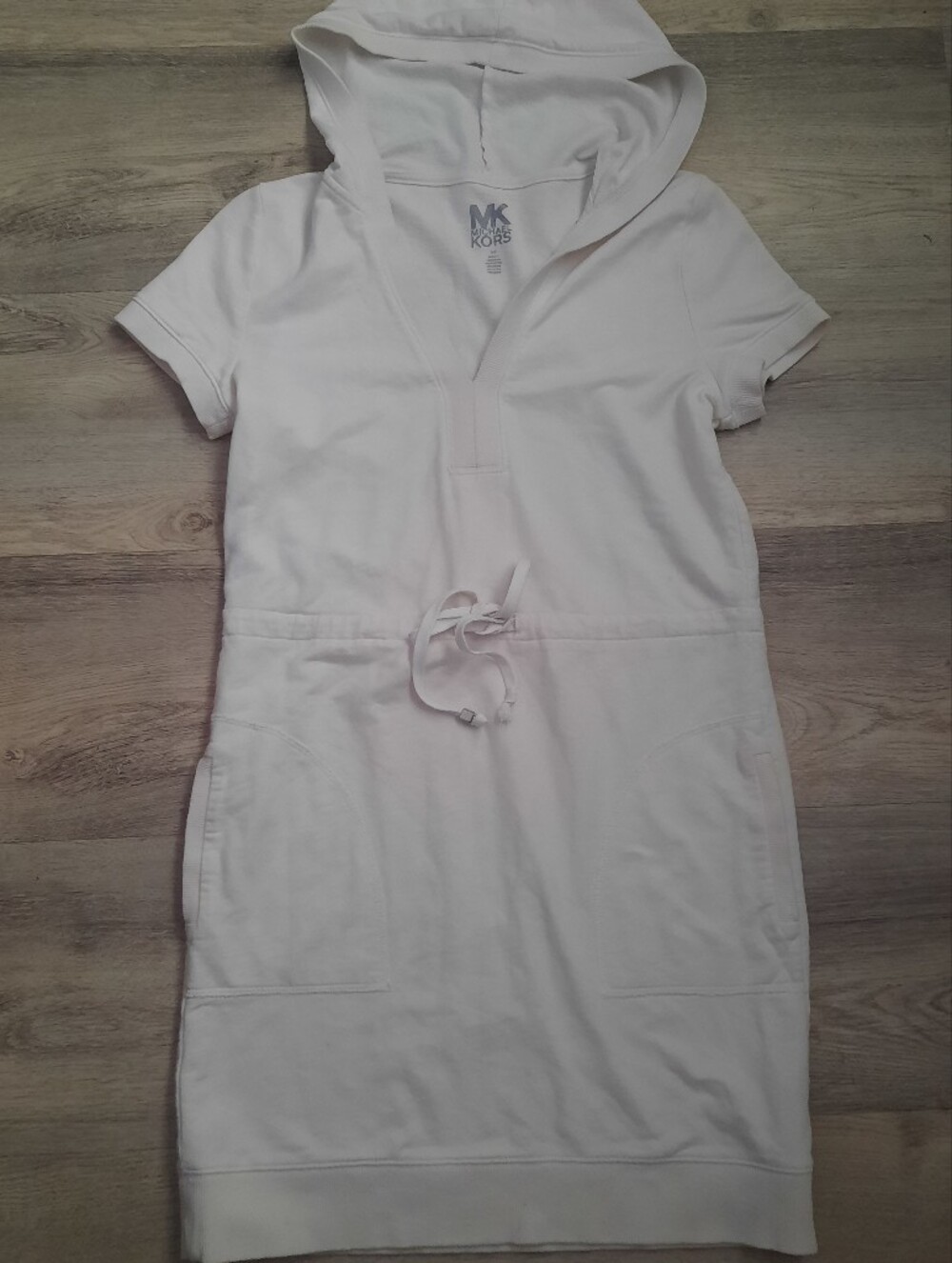 Michael Kors Short Sleeve Hooded Drawstring Dress